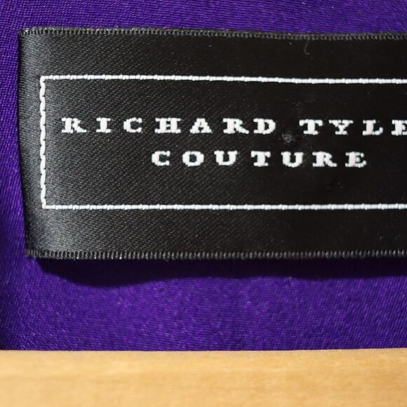 Richard Tyler Couture Vintage Purple & Red Embroidered Silk Blazer 12 - Picture 6 of 15